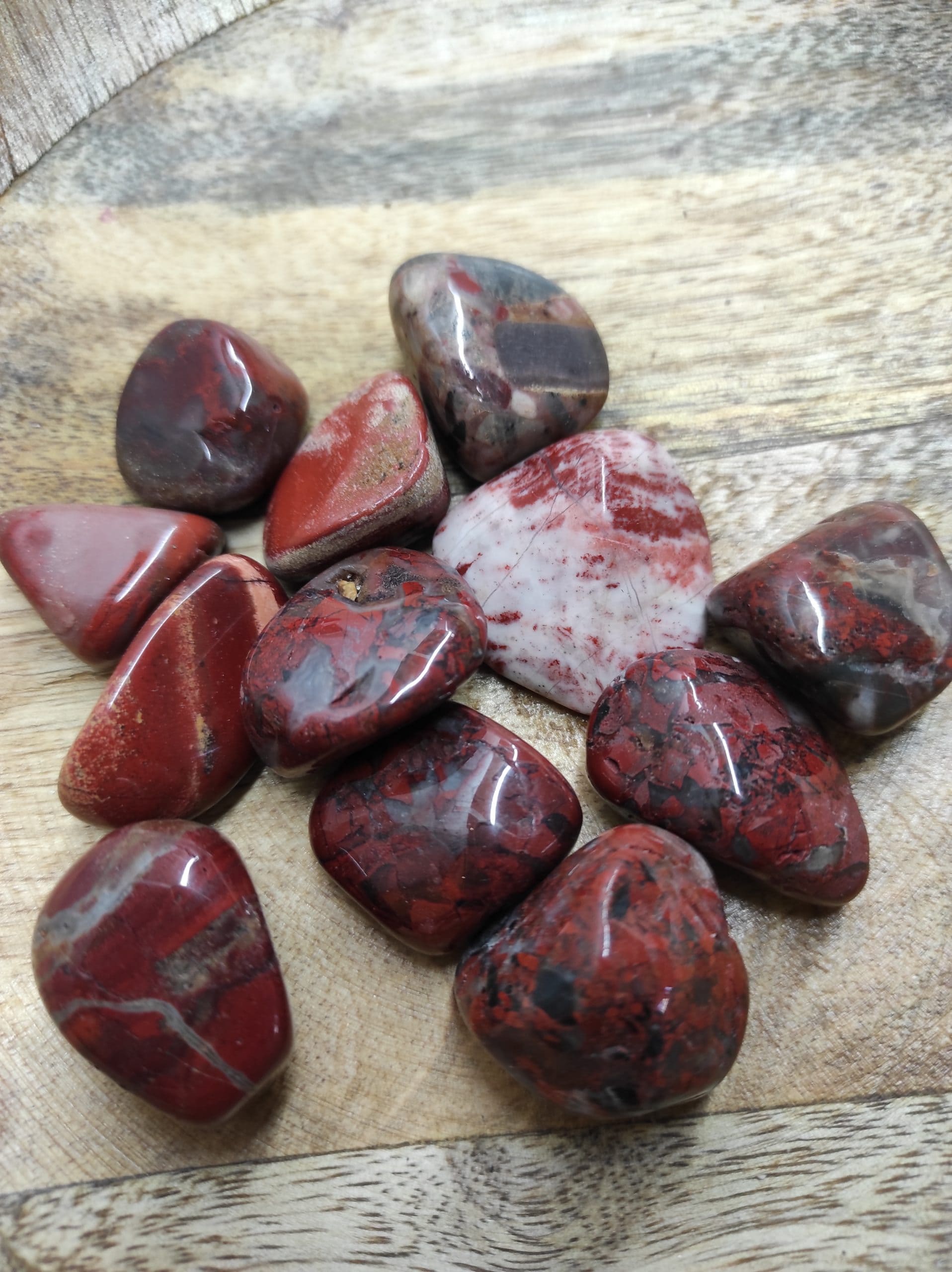 10 Perles En Jaspe Bréchique Brescia Poppy - 8mm, Rouge Marron, Pour Création Bijoux