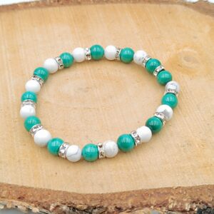 Bracelet Spécial "Stress et Anxiété" en Howlite et Malachite - Perles de 6 mm