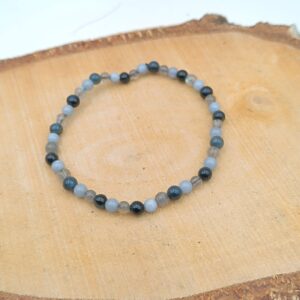 Bracelet Spécial "Lâcher Prise" en Angélite, Labradorite et Oeil de Faucon - Perles de 4 mm