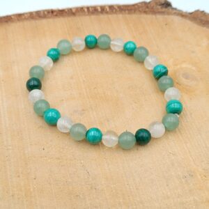 Bracelet Spécial "Prospérité" en Aventurine, Citrine et Malachite - Perles de 6 mm